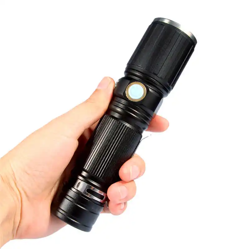 Skywolfeye XML T6 powerful LED Flashlight 18650 Battery+USB Rechargeable+Side Red LED Lights lanterna led t6 #3o5 (12)