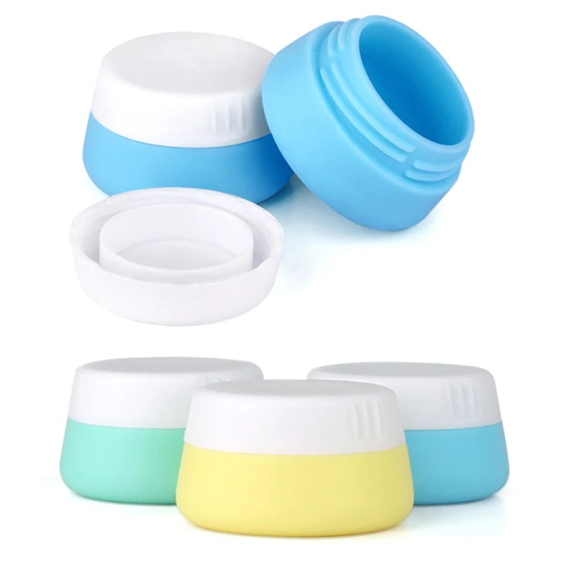 

Soft Silicone Cosmetic Containers Cream Jar Sealed Lids Travel Home Outdoors Set