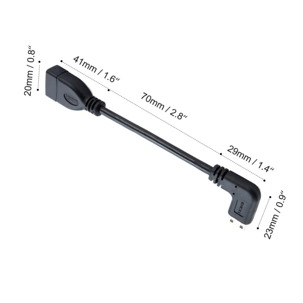 Кабель Mini HDMI кабель 0 5 фута 90 градусов прямоугольный переходник папа мама
