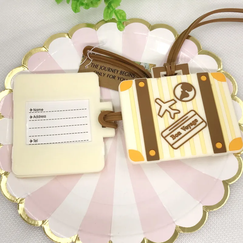 

(25 Pieces/lot) Travel themed Wedding gifts of "Let the Journey Begin" Vintage Airplane Suitcase Luggage Tag For Party favors