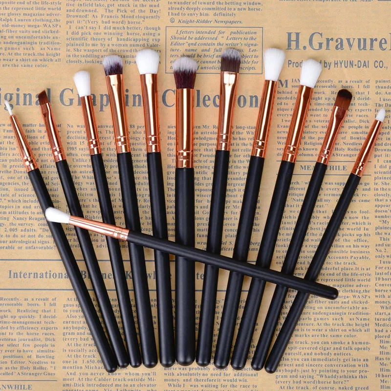 

Makeup Brushes Set 12 pcs/lot Eye Shadow Blending Eyeliner Eyelash Eyebrow Brushes For Eyes B Makeup