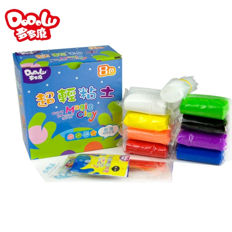 

DoDoLu 8*20 Grams/bag ,Playdough Polymer Clay Ultra-light Set Eco-friendly Plasticine Play Dough, Air Dry