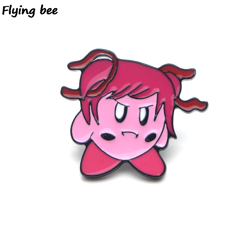 

Flyingbee Doki Doki Literature Club minika Enamel Pin Cartoon Brooch Clothes Pins Badges for Denim Blouse Charm Tie Pins X0152