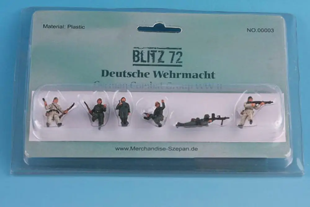 WWII GERMAN 6 Soldiers Set 1/72 Finished 6 figures model Set Resin