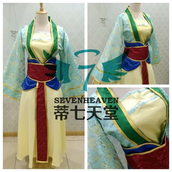 Мультфильм принцесса косплей Мулан костюм китайское традиционное платье