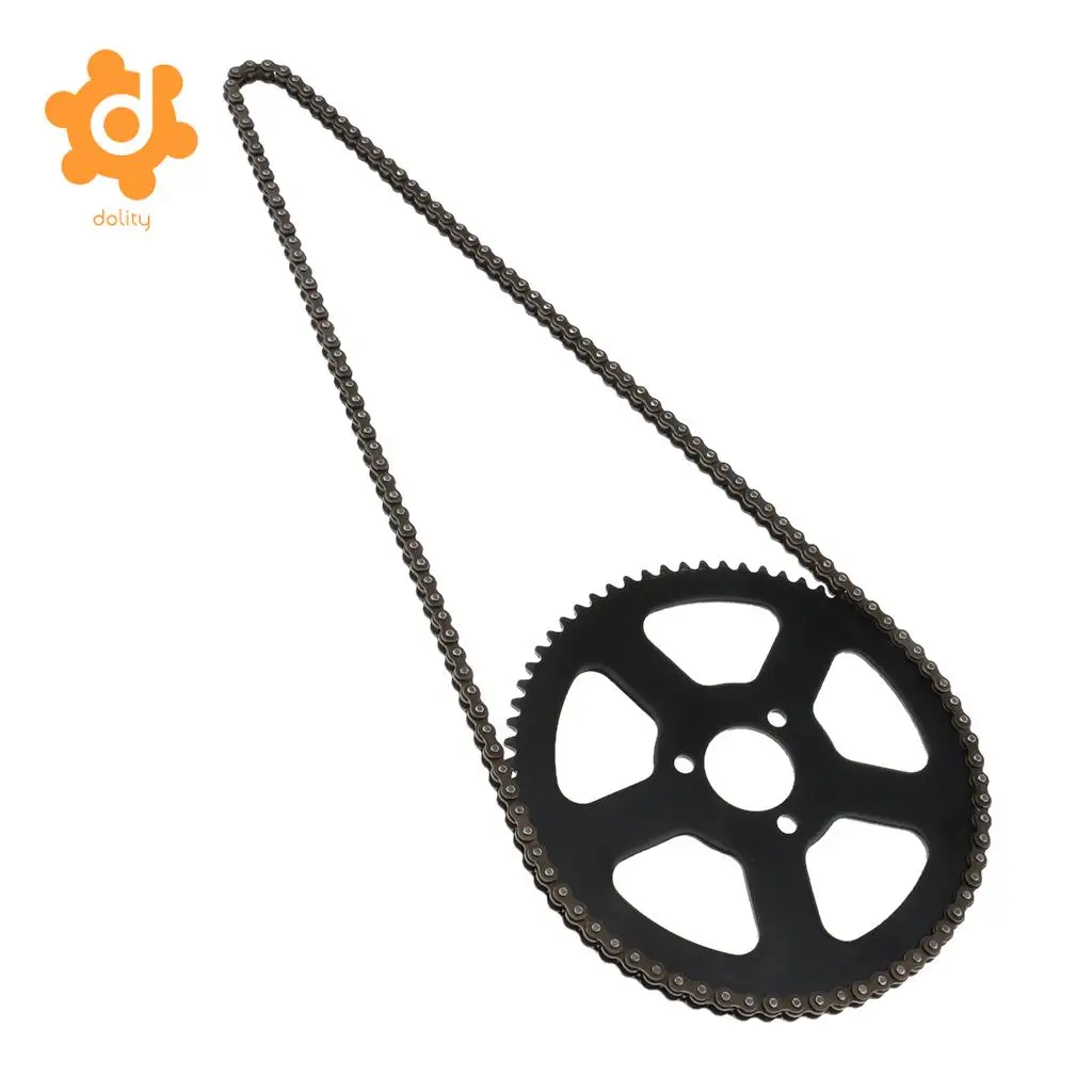 25H 68T 68 Tooth Rear Sprocket + 68 Links Chain for 49cc 2 Stroke Mini Pocket Bike