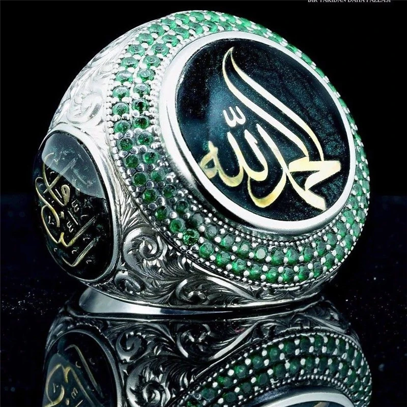 

2019 Championship Rings High Quality Cool Punk Style Round Stone Ring Men Silver Color Carved Rings Gifts For Women A4X808