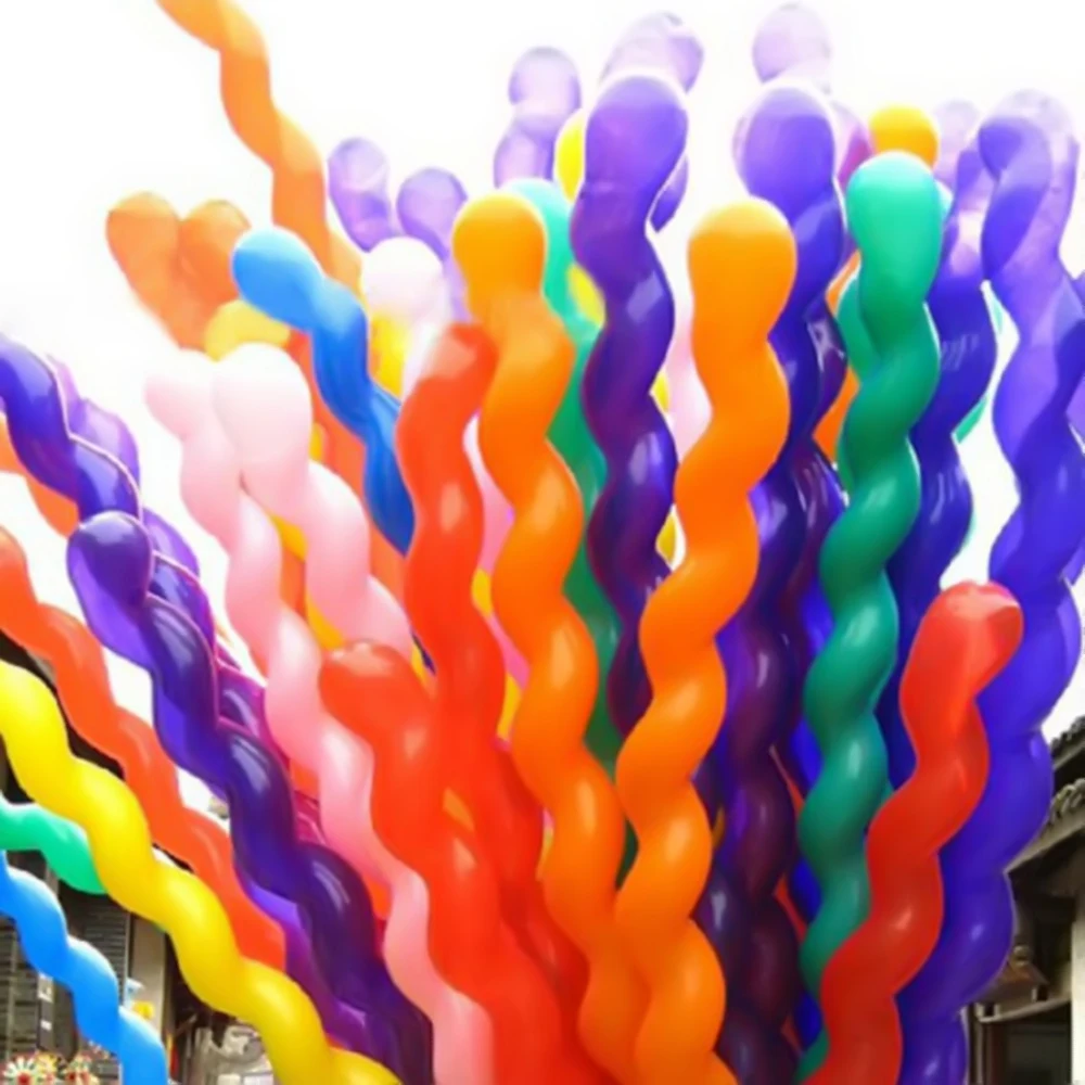 100pcs long spiral party balloon inflat colourful birthday ceremony decoration