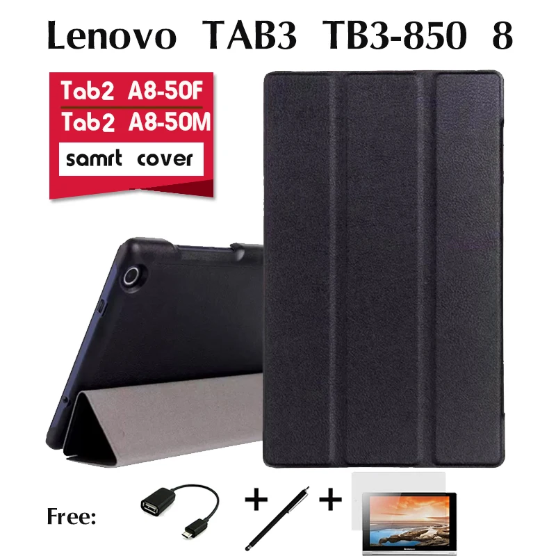 

For Lenovo TAB3 TB3-850F holster case 8 inches tablet TB3-850M support shell package PU leather cover stand Tablet Magnetic case