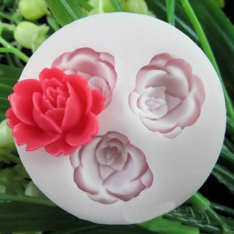 

Kitchen DIY Random Color 3D Rose Flowers Fondant Cake Cookie Chocolate Soap Mold Cutter Modelling Tools #25520