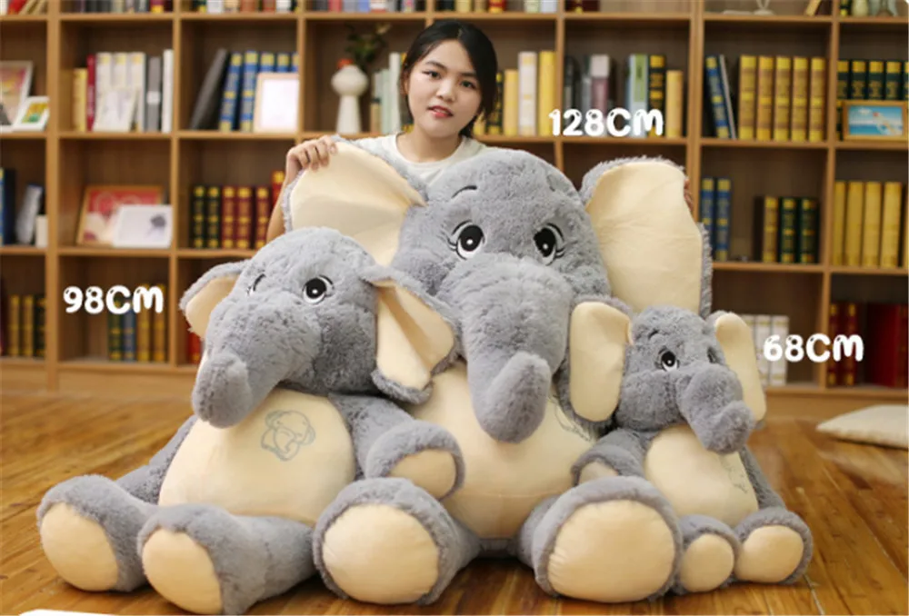 Fancytrader Cuddly Soft Animal Elephant Plush Toy Giant Stuffed Cartoon Elephants Doll Pillow Baby Gift Decoration 5
