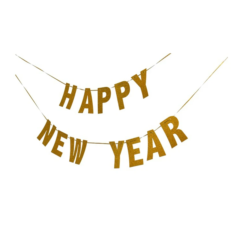 HAPPY NEW YEAR 1 компл. Бумага С Днем Рождения Баннеры-Декорации для вечеринки дети Гирлянда для маленьких мальчиков и девочек ребенок овсянка взрослых сувениры поставк - Цвет: HAPPY NEW YEAR