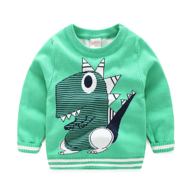Кардиган для мальчиков; свитер с рисунком динозавра; свитера для маленьких девочек; pull enfant fille hiver; Хлопковый вязаный свитер для маленьких мальчиков