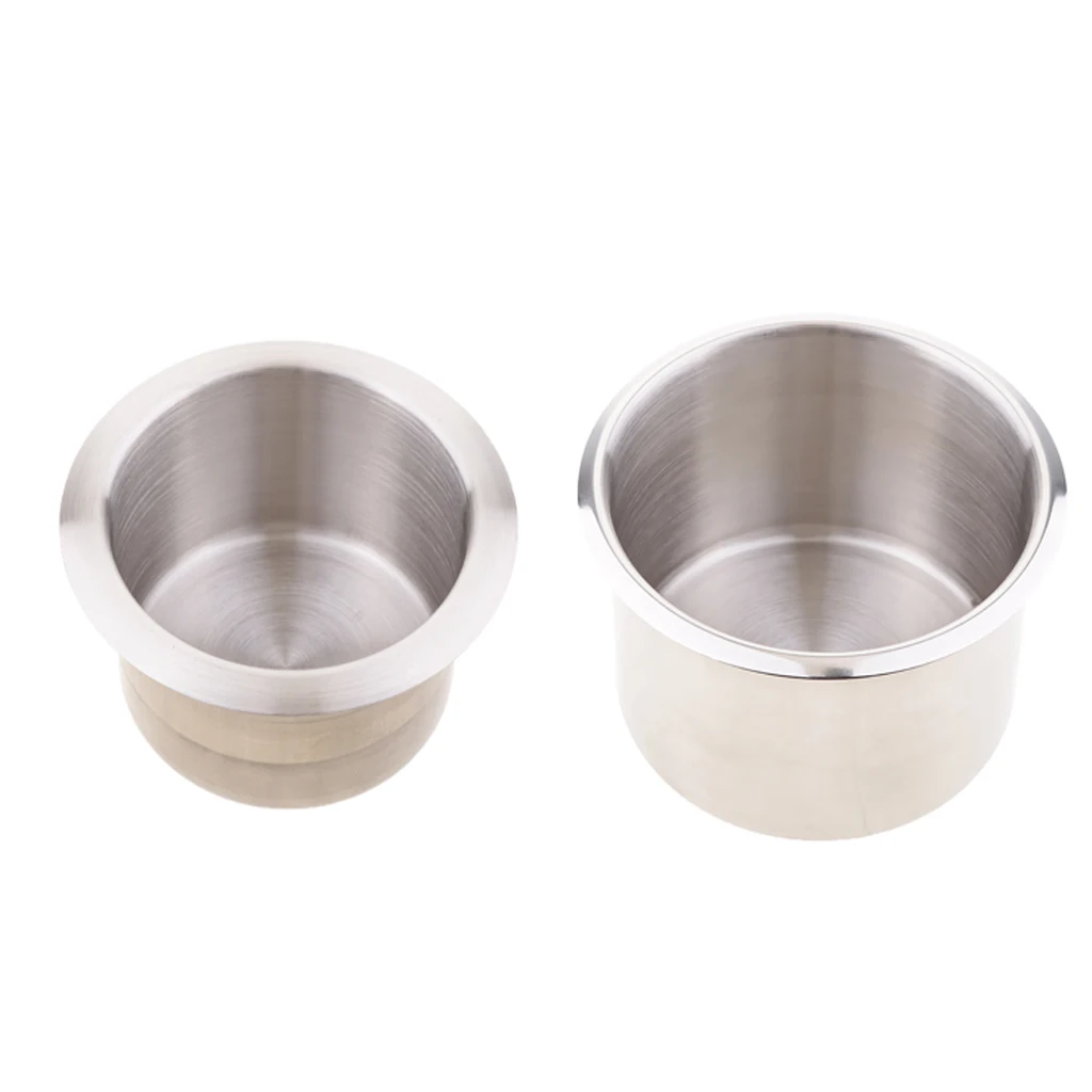 2 Pieces Recessed Cup Drink Holder for Marine Boat RV Camper 85mm+90mm