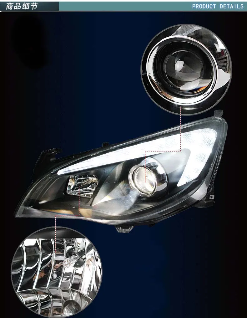 Автомобильный Стайлинг головная лампа для Opel Astra головной светильник s светодиодный головной светильник DRL Дневной ходовой светильник Биксеноновые линзы HID аксессуары