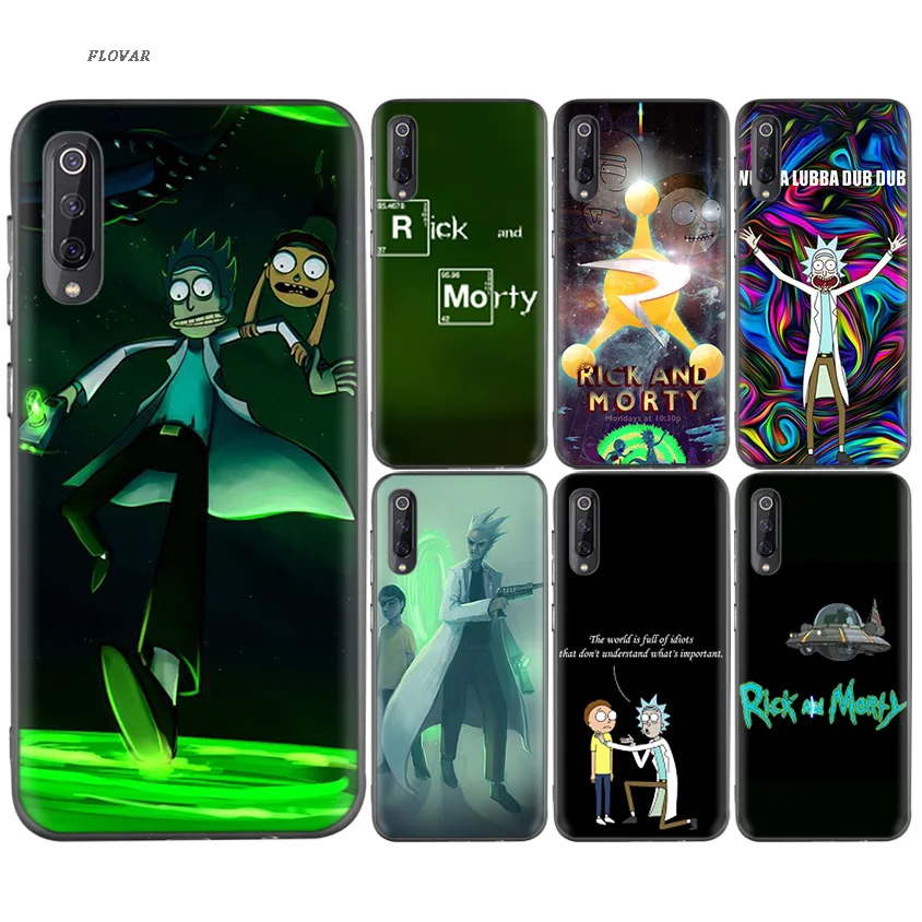 

Rick and Morty series Case For Xiaomi 9 8 A2 lite A1 Play Xiomi Redmi Note 7 6 5 Pro 4X 4 5 Plus Case Black Soft TPU Cover