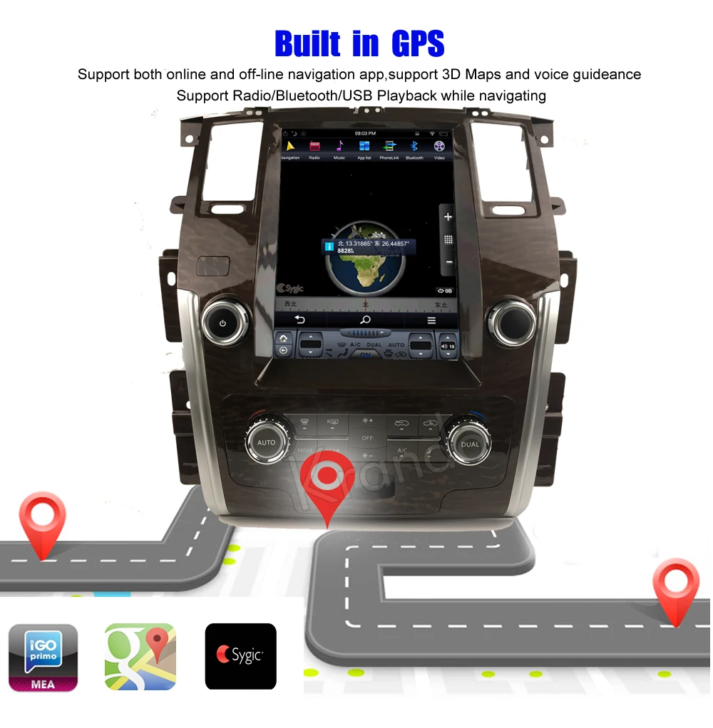 Krando Android 8,1 12," вертикальный экран автомобиля радио gps для Nissan Patrol SE high verion 2010- навигационная мультимедийная система