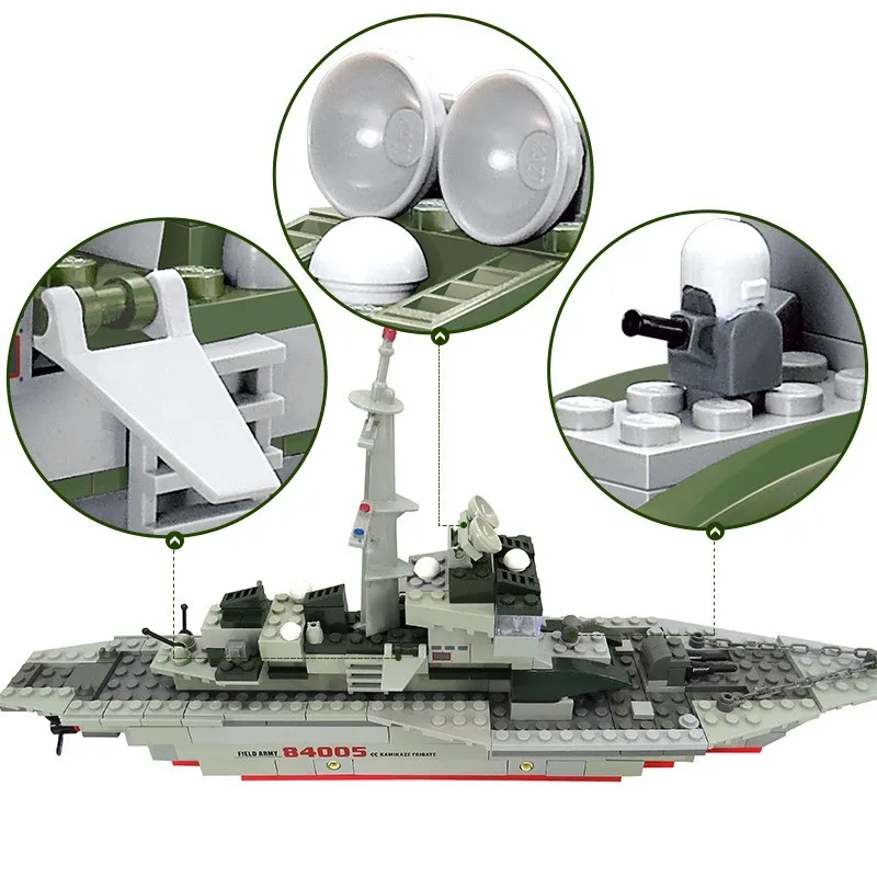 KAZI 84005 288 шт. военный фрегат строительные блоки раннего образования DIY Кирпич