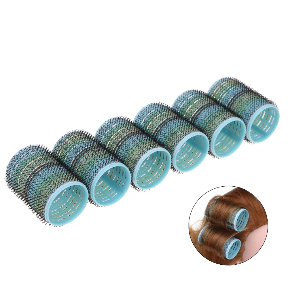 

6Pcs/set Plastic Hair Curler Roller Home DIY Hairstyle Magic Large Self Adhesive Rollers Hairdressing Beauty Tools