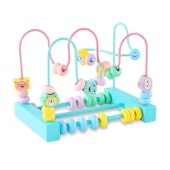 

Wooden Baby Toddler Early Educational Toys Circle First Bead Coaster Maze For Kids Children