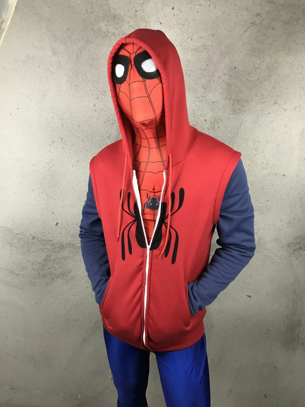 Человек-паук: Hoody cosplay costume хлопковый свитер мужской с капюшоном Питер парк Человек-паук пальто на молнии