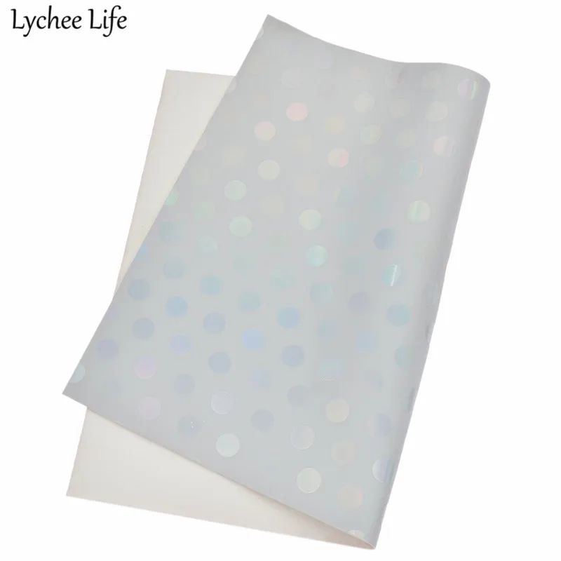 Lychee Life 29x21 см голографические точки искусственная кожа ткань красочные ПУ ткань DIY Домашняя одежда швейная одежда аксессуары поставки