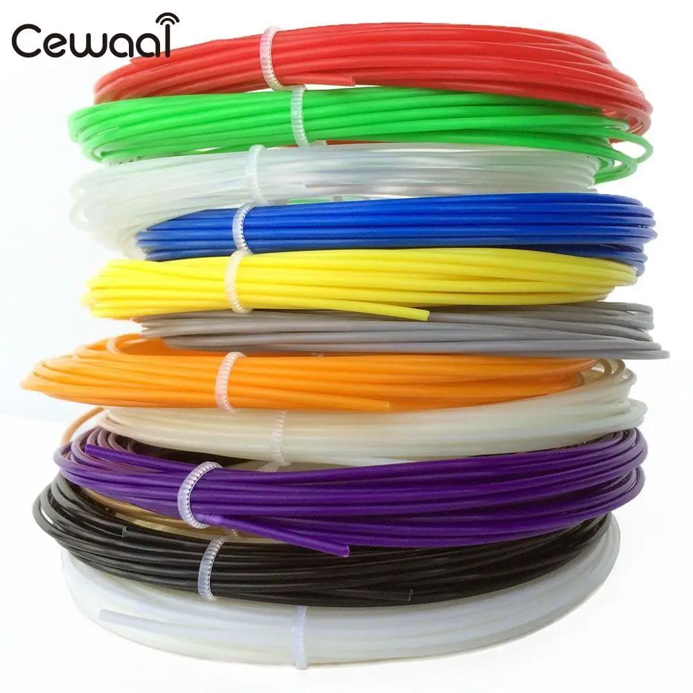 CEWAAL 3D-принтеры материалов 20 шт./компл. нить пла, 5 м 20 Цвета 1,75 мм PLA 3d печати нити для 3D ручка