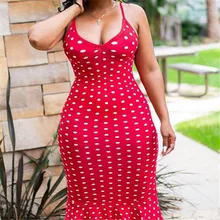 Mujer Boho Polka Dot imprimir vestido elegante vestido Vintage vestido de noche de fiesta de verano playa vestido de mujer de talla grande Vestidos