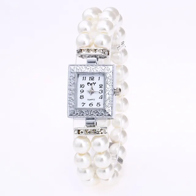 Luxury Pearl Bracelet Watches Women Ladies Fashion Crystal Dress Quartz Wristwat Luxury Pearl Bracelet Watches Women Ladies Fashion Crystal Dress Quartz Wristwat