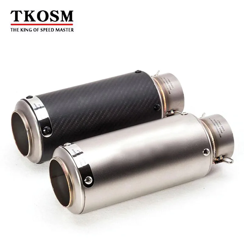 TKOSM 60MM 51MM SC Motorcycle Exhaust Pipe Scooter Laser Modified Carborn Firber SC Muffler pipe For KAWASAKI ZX6R R6 Z1000 K6