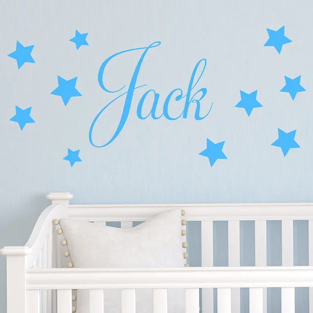 beautiful stars decors blue color children wallpaper baby room wall
