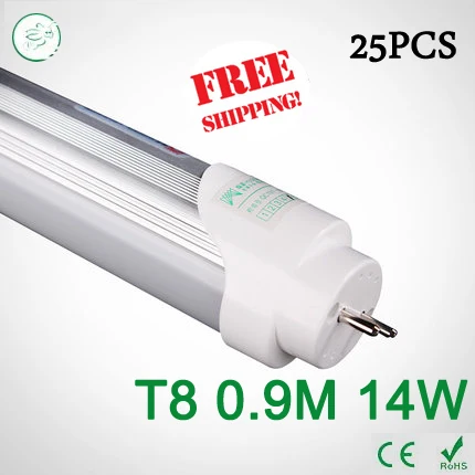 

25PCS 3ft LED Tube T8 900mm 14W AC 85V-265V smd2835 Equal to Conventional Lamp 36W 4000K LED Fluorescent light via FedEx