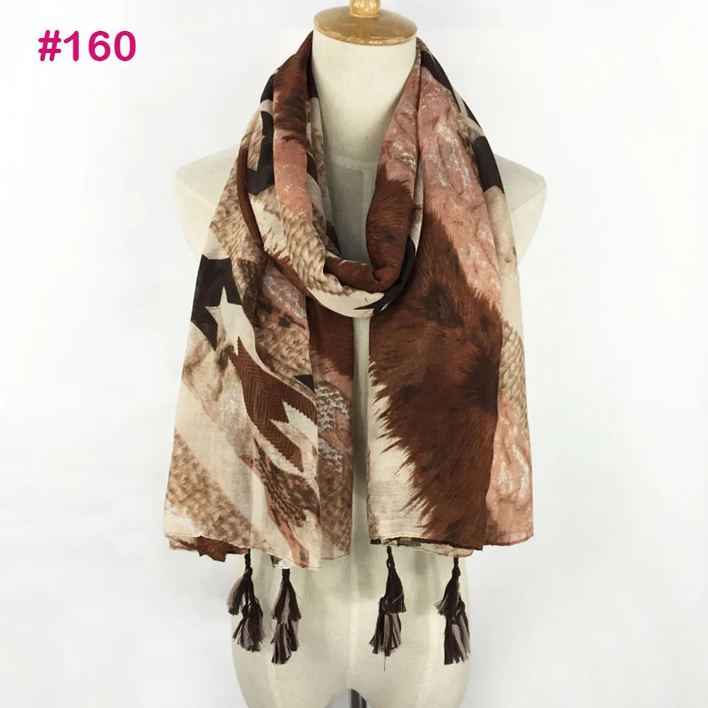 Новейший дизайн моды оптом дамы кисточкой шаль шарф бахрома хлопок вуаль - Цвет: as photo