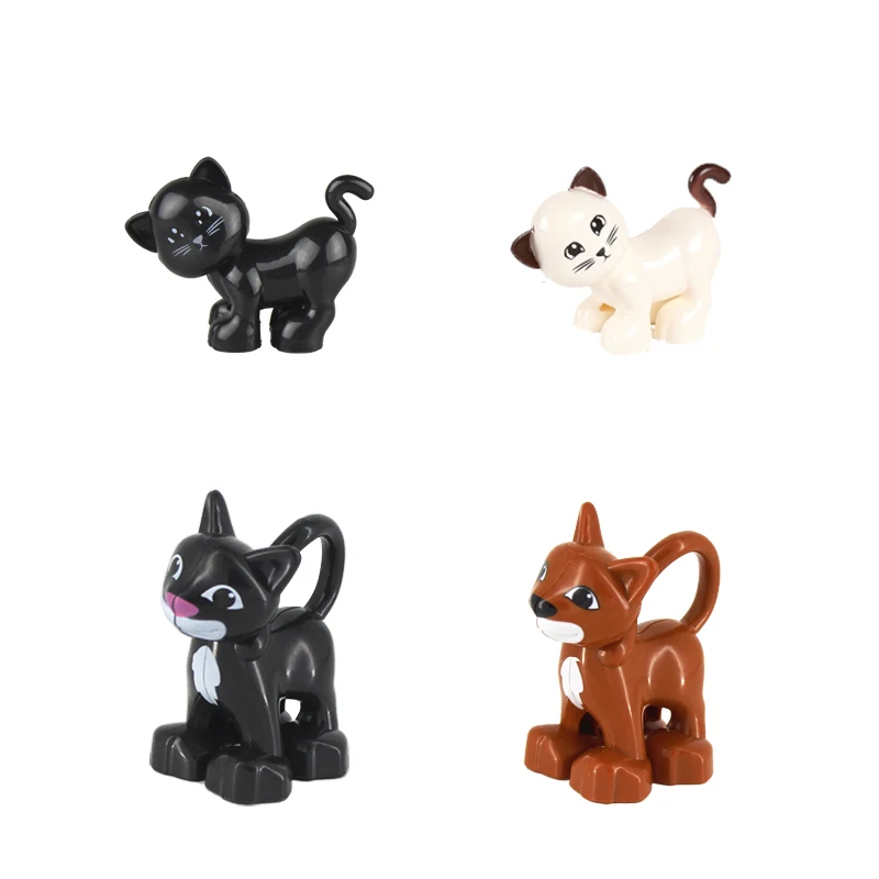 Кошка Животное фигурка классические крупные частицы строительные блоки