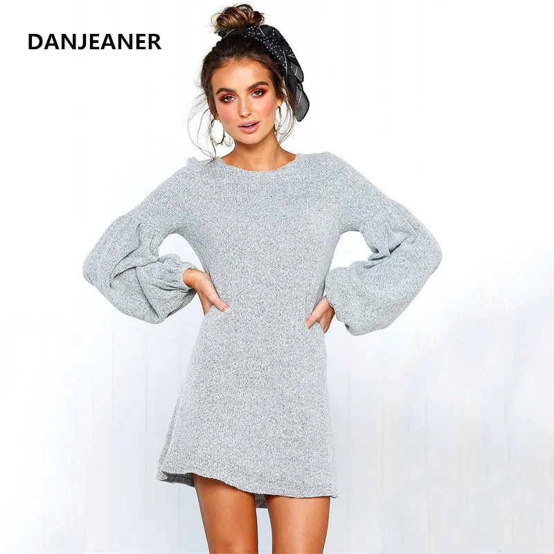 Danjeaner Autumn Knitted Sweater Women Spring Loose Long Dress Winter Basic Warm Female Sweaters Ladies Pullovers | Женская одежда