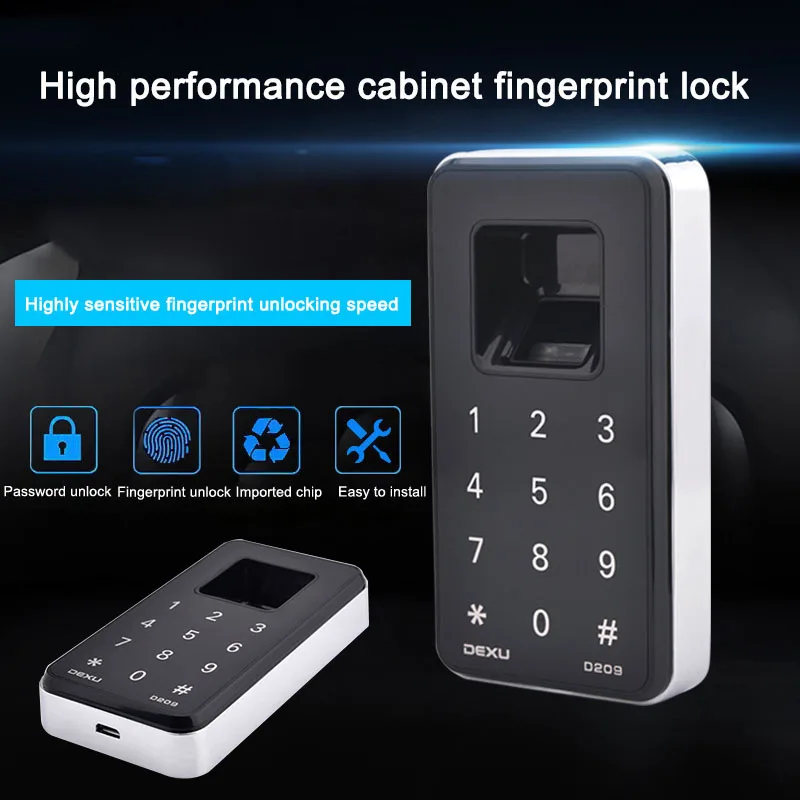 

Fingerprint Lock Digital Cabinet Drawer Wardrobe Hutch Locker Electronic Keyless Lock LCC77