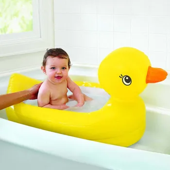 

Foldable Baby Cartoon Cute Yellow Duck Design Folding Bath Child Inflatable Swimming Pool Thickened PVC Bathtub