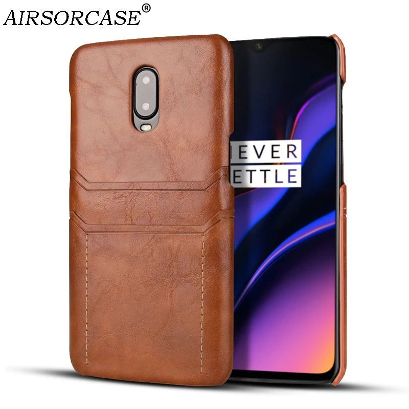 На две карты карман Бизнес телефон чехлы для OnePlus 6 T случае один плюс 1 + Чехол из