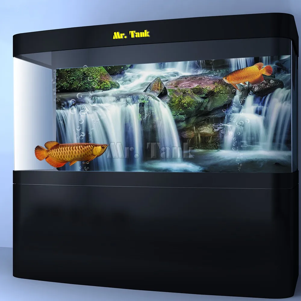 

Mr.Tank Aquarium Background Poster Waterfall Landscape Rivulet PVC Fish Tank Decorative Wall Backdrop Sticker With Self-Adhesive