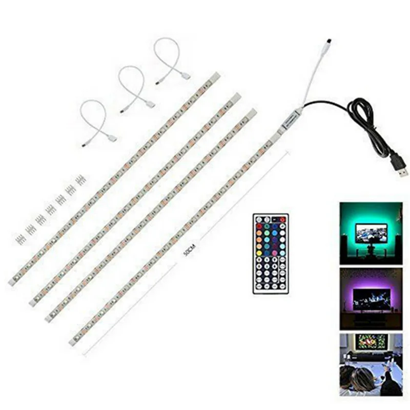 Светодиодная лента 5050 RGB 5 в USB многоцветный гибкий пульт дистанционного