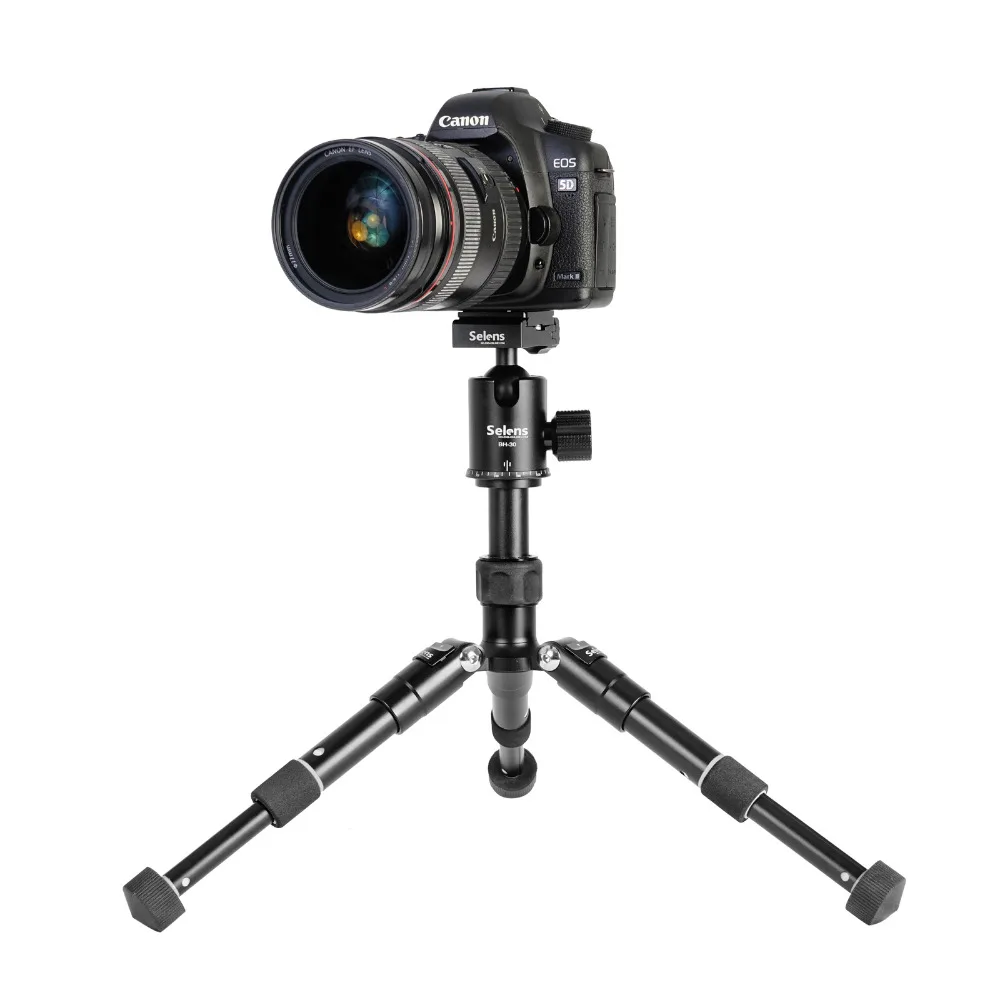 Selens Se Mini 46.5Cm/18.2 "Black Statief Monopod Met Balhoofd