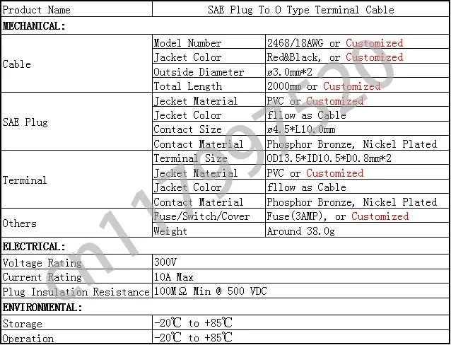 1 шт. вилка sae к O тип терминала быстрый разъем 3A/2468/18AWG медный шнур DIY кабель питания для бустера автомобиля батарея стартер