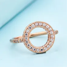 Hearts Halo ring 925 sterling silver jewelry with rose gold ring wedding Rings for women men anillos fine jewelry