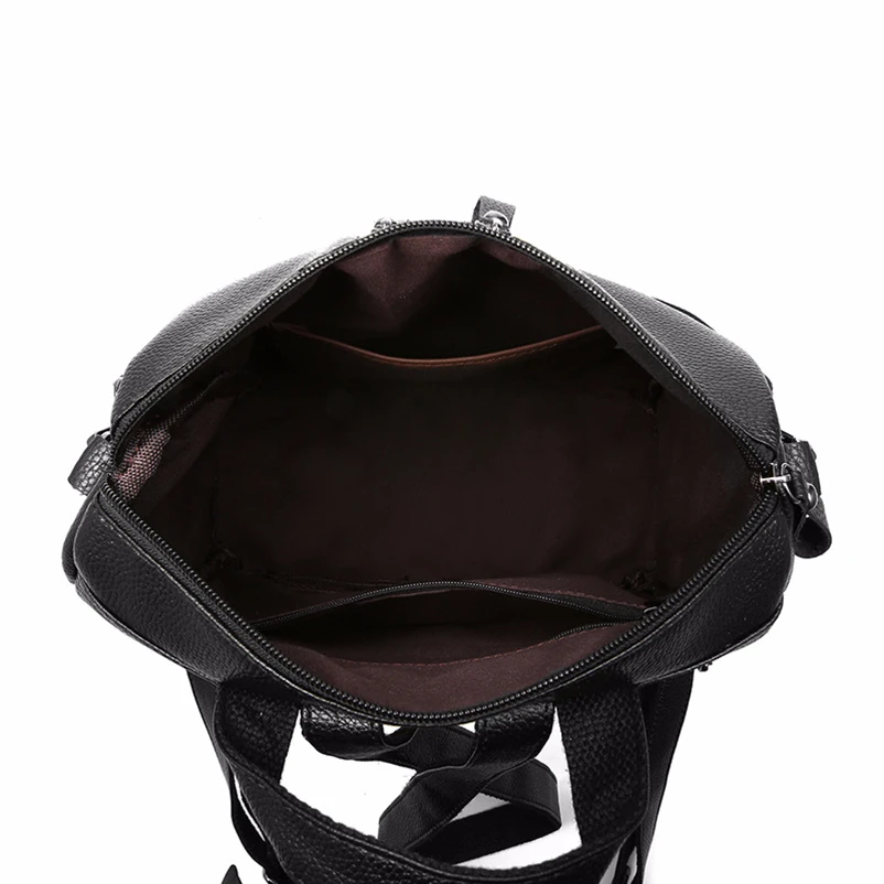 Nevenka Women Leather Backpack Tassel Female Travel Backpack Black Handle Backpacks for Girls School Bag Summer Backpacks 201811