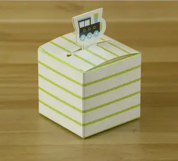 

Free shipping Locomotive paper baby shower candy favor boxes for guest , JM15