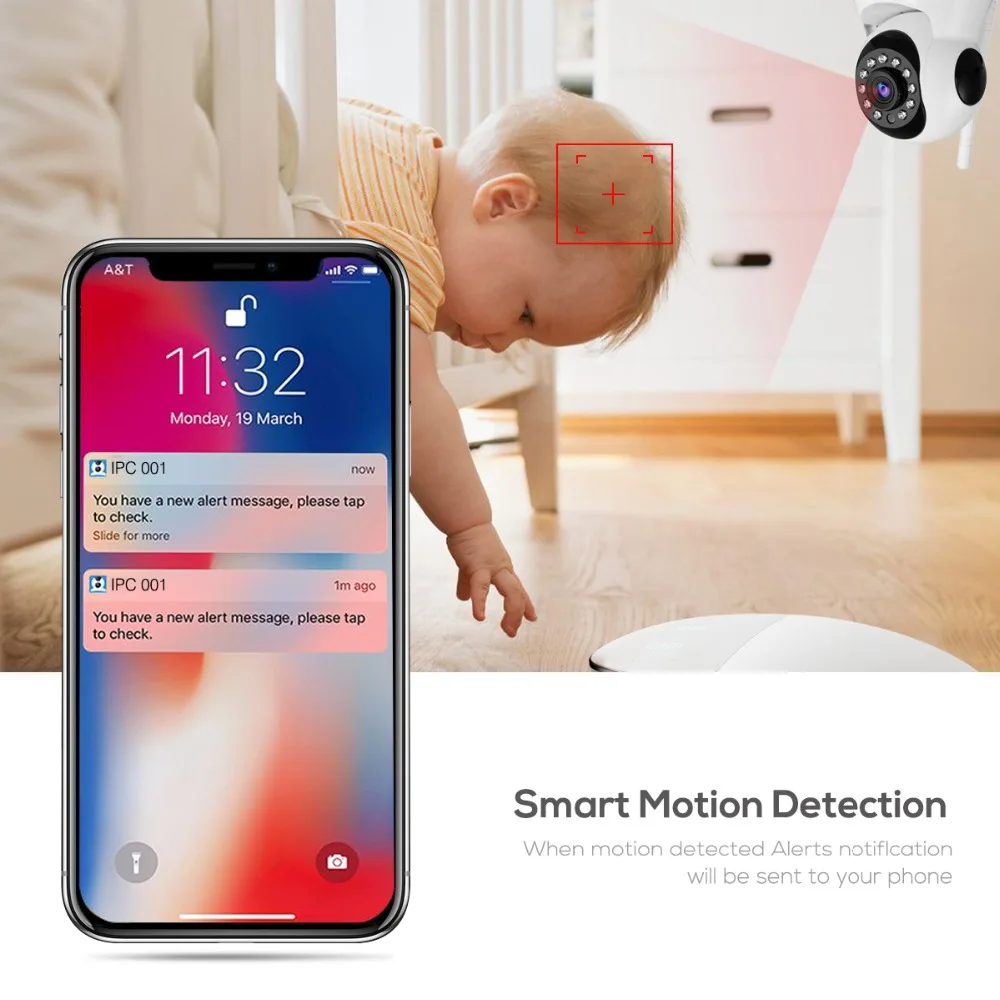 Домашняя безопасность 1080P Wifi ip-камера, Аудио запись, беспроводная камера наблюдения, детский монитор, камера с функцией автоматического слежения