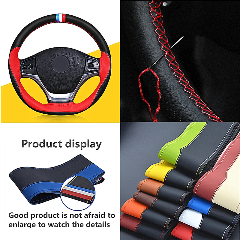

2018 Skidproof Microfiber Leather Braid On Steering Wheel The Car Protecter Universal 38cm Breathable Auto Steering-wheel Covers