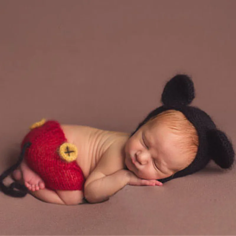 Newborn Little Baby Girl Boy Photography Mohair Cartoon Animal Hat Outfit Props Newborn baby Picture Photo Shoot Outfits Clothes