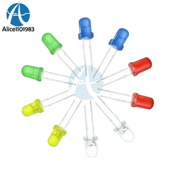 

100pcs LED 5MM Red Blue White Yellow Green LED Light-emitting Diode Red Turn Red Diodes Light Super Bright Bulb Lamp Diy Kit