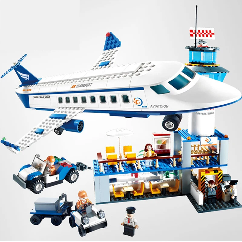 LEGOing City International Airport Plioce Figure Transporter Car Building Blocks Compatible City LEGOing Toys For Children